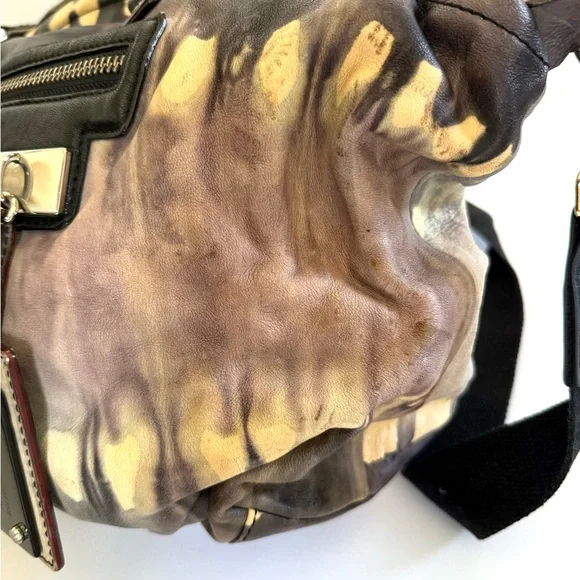 L.A.M.B Gwen Stefani Leather Tie Dye Y2K Millenial Shoulder Hobo Bag Vintage - Picture 5 of 9